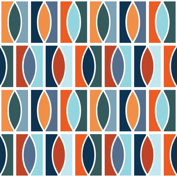 Seamless Geometric Mid Century Inspirational Pattern Colorful Orange Navy Blue — Stock Photo, Image