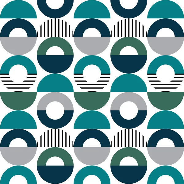 Seamless Pattern Colorful Retro Style Circles Semicircles Stripes Scandinavian Style — Fotografia de Stock