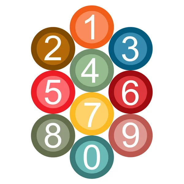 Retro Style Illustration Numbers Colorful Circles White Background — Stock Fotó