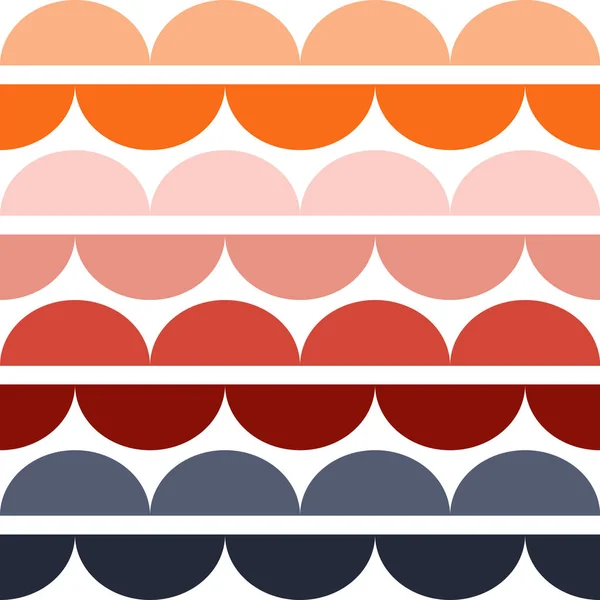 Seamless Nordic Style Illustration Colorful Orange Pink Red Navy Blue —  Fotos de Stock