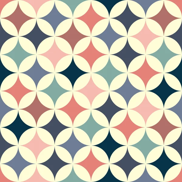 Seamless Mid Century Inspiration Pattern Colorful Pink Navy Blue Pastel — Foto Stock