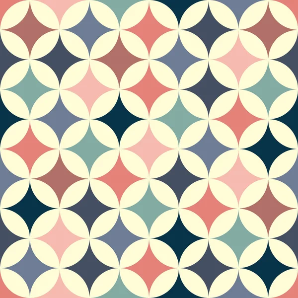 Seamless Mid Century Inspiration Pattern Colorful Pink Navy Blue Pastel — Stock Photo, Image