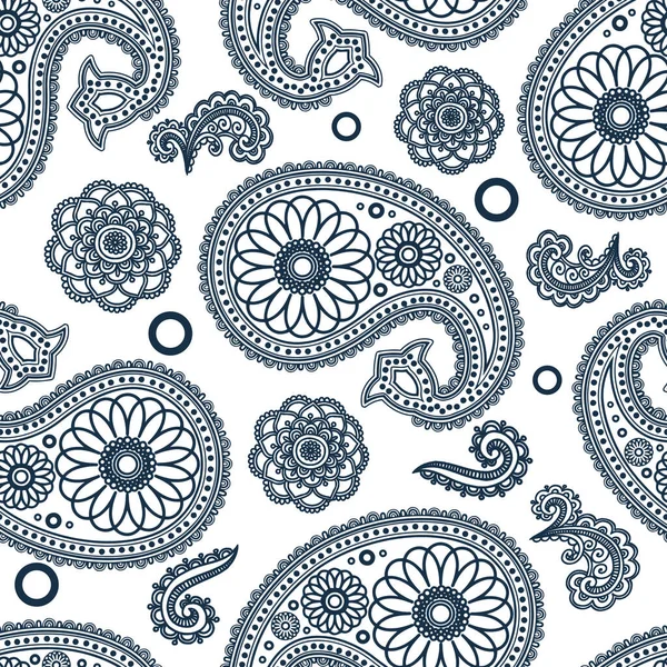 Patrón Sin Costuras Con Decoración Paisley India Tradicional Floral Azul — Foto de Stock