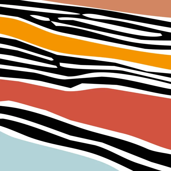 Egyszerű Illusztrációja Színes Sárga Narancs Rózsaszín Világoskék Absztrakt Formák Zebra — Stock Fotó