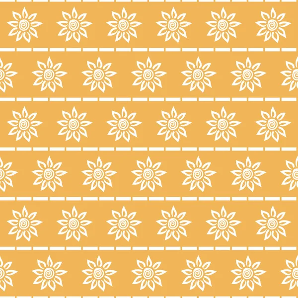 Seamless Abstract Nordic Style White Sunflowers Pattern Blooming Flowers Stripes — Stock Photo, Image