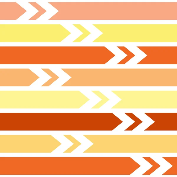 Seamless Pattern White Arrows Yellow Orange White Stripes Decoration — Stock Photo, Image