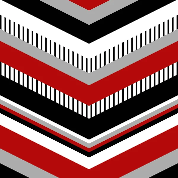 Estilo Nórdico Patrón Chevron Colorido Ilustración Con Gris Rojo Blanco — Foto de Stock