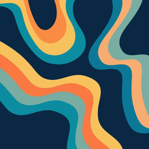 Abstract Retro Style Illustration Colorful Blue Orange Navy Blue Yellow — 스톡 사진