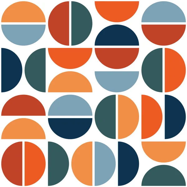 Бесшовные Геометрические Середины Века Вдохновляющий Узор Красочными Оранжевый Синий Голубой — стоковое фото