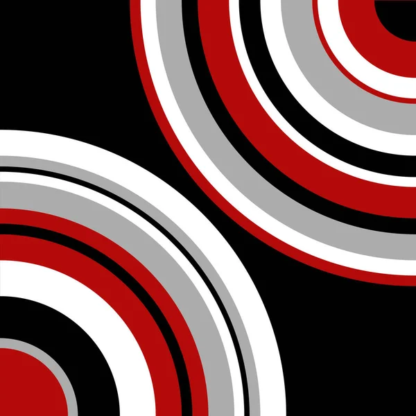 Illustration Abstraite Style Rétro Cercles Design Blanc Gris Rouge Sur — Photo