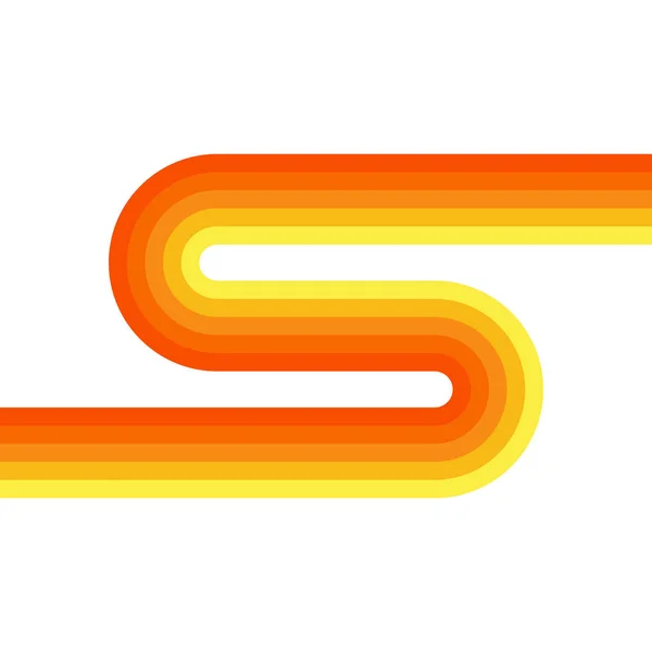 Abstract Retro Stijl Illustratie Met Kleurrijke Geel Oranje Geometrische Vormen — Stockfoto