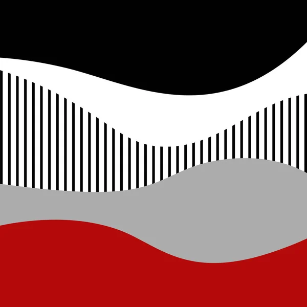 Abstract Nordic Style Illustration Colorful Red Grey Black White Waves — Stock Photo, Image