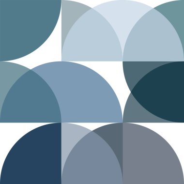 Mavi ve beyaz tonlarıyla İskandinav tarzı renkli mavi dalgalı okyanus tasarımı çizimi