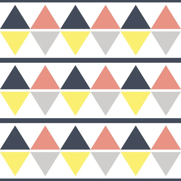 无缝隙北欧几何图案 带有菱形和条纹形 黄色和粉色 白色背景 — 图库照片