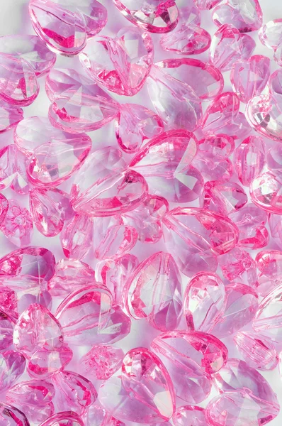 Cuori di plastica rosa Fotografia Stock
