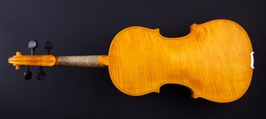 Back view of a yellow violin clipart
