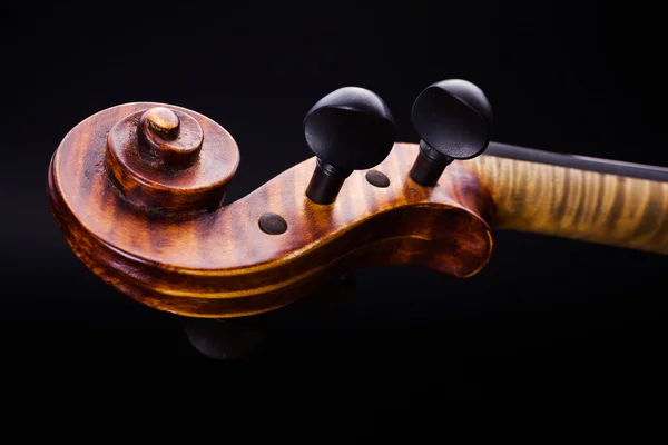 Vue rapprochée de violon pegbox — Photo