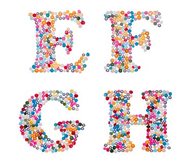 Renkli sprinkles yapılan sermaye karakterler
