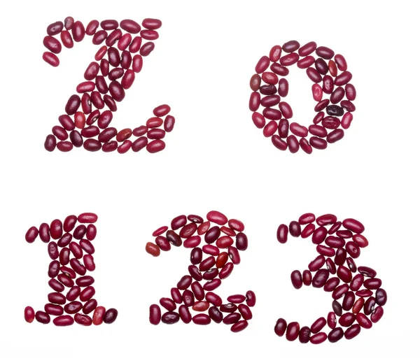 Αριθμοί φιαγμένοι από κόκκινα φασόλια — Φωτογραφία Αρχείου