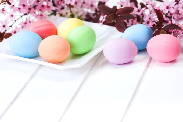 Pastel colored Easter eggs — Stock Photo, Image