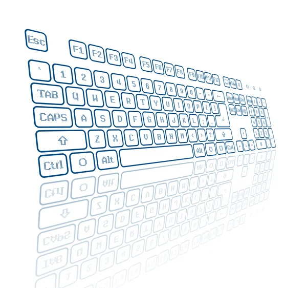 Virtual keyboard in perspective — Stock Vector