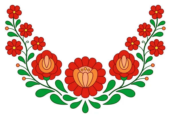 Motif traditionnel hongrois de broderie folklorique — Image vectorielle