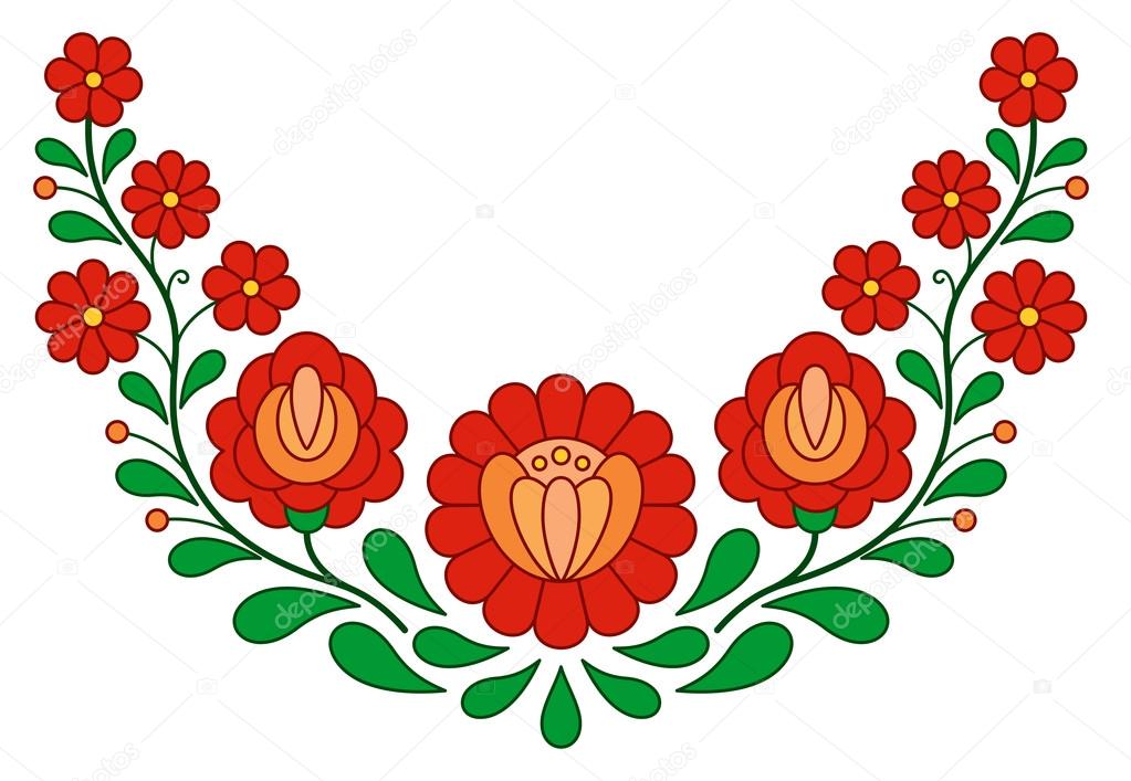 Traditional Hungarian folk embroidery pattern