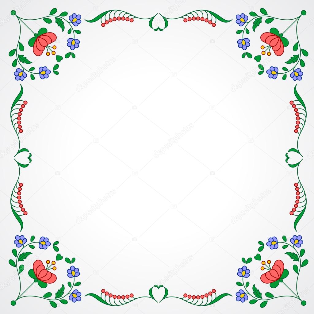 Hungarian embroidery frame with floral decoration