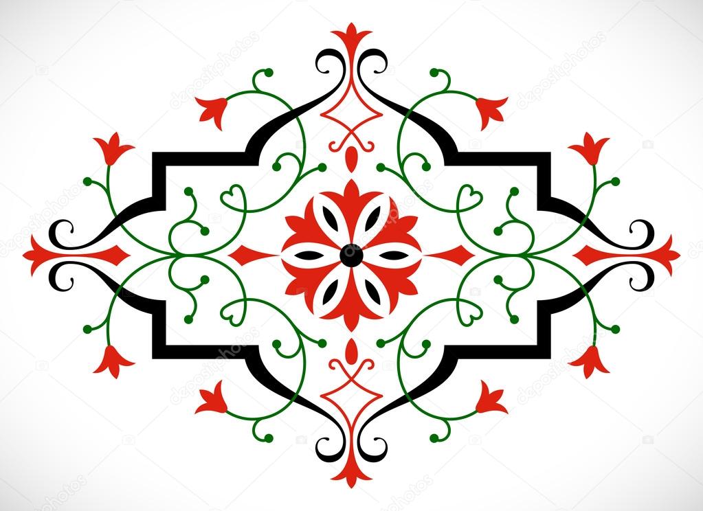 Vector baroque ornament in Victorian style.