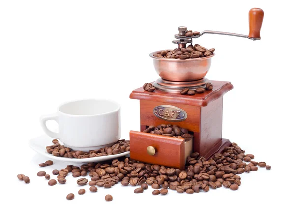 昔ながらのカップと豆のコーヒー エーリッヒジンダー ロイヤリティフリーのストック写真
