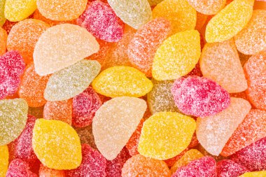 Jöle fasulye üstten görünüm şeker kaplı