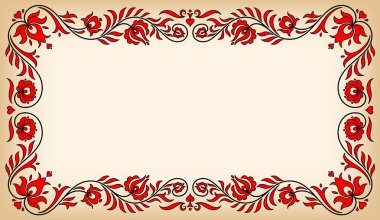 Vintage frame with traditional Hungarian floral motives