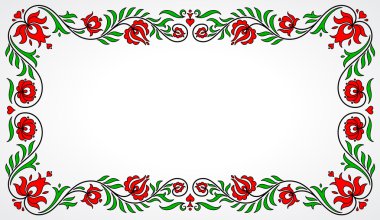 Empty frame with traditional Hungarian floral motives