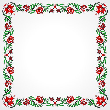 Empty frame with traditional Hungarian floral motives