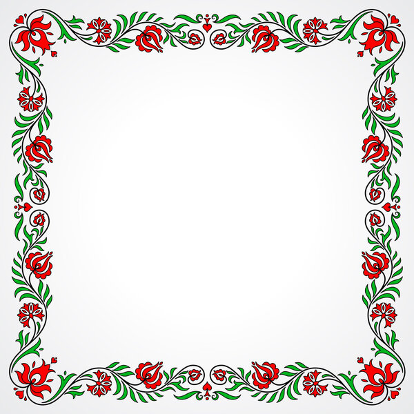 Пустой каркас с традиционными венгерскими цветочными мотивами
