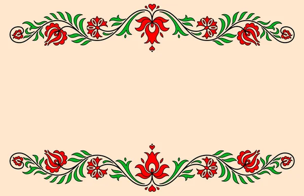 Vintage label with traditional Hungarian floral motives