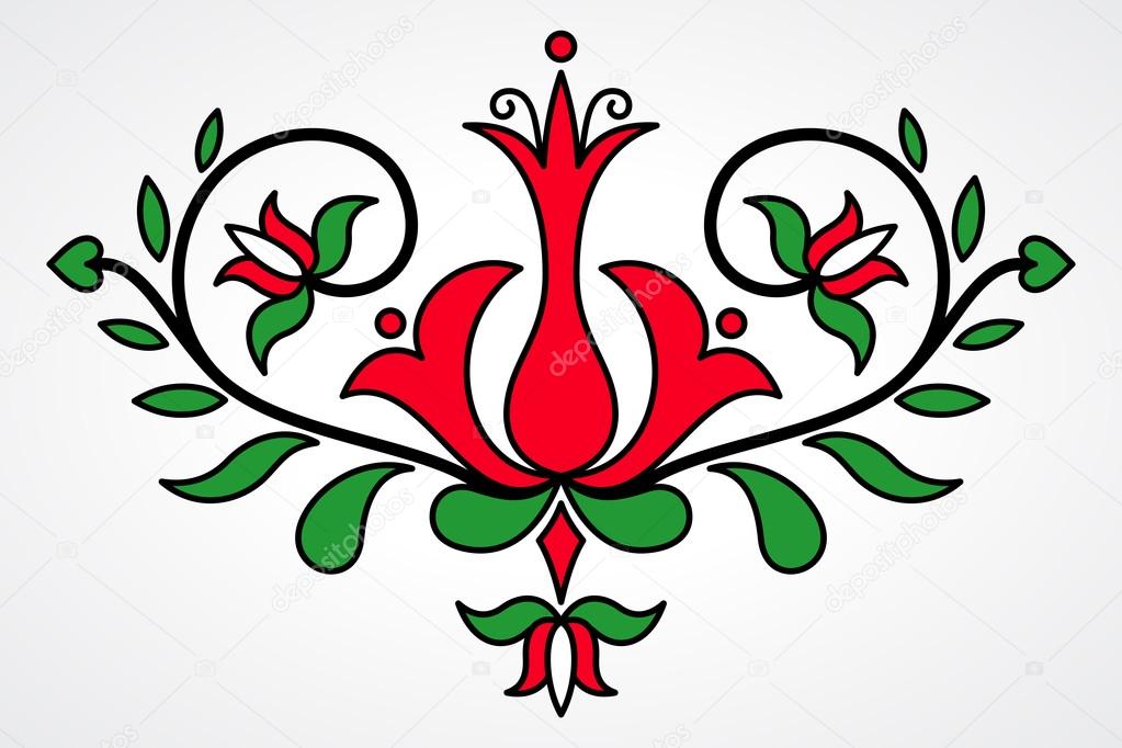 Traditional Hungarian floral motif