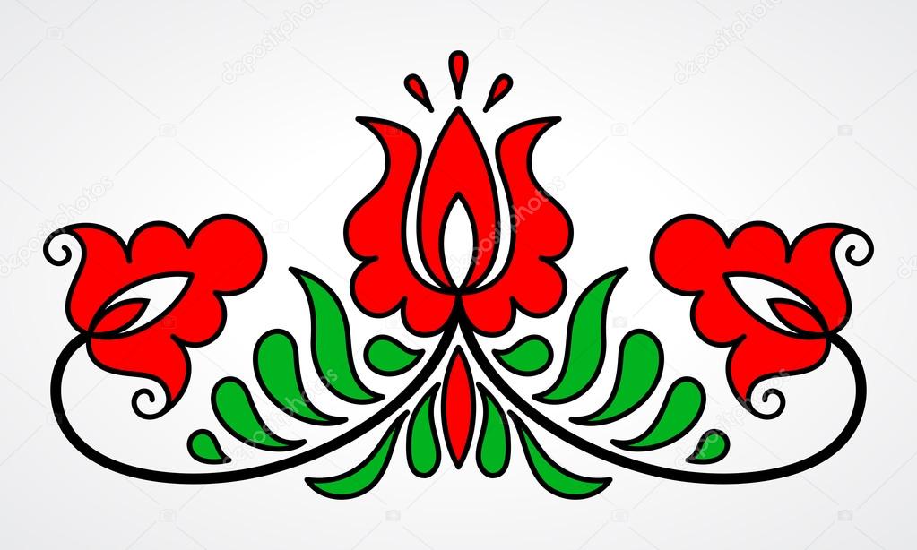 Traditional Hungarian floral motif