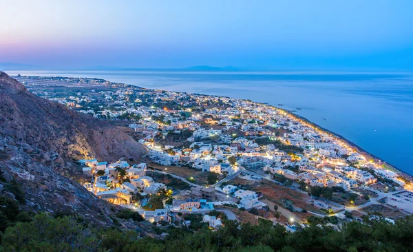 Akşam ışıklar Kamari, Santorini