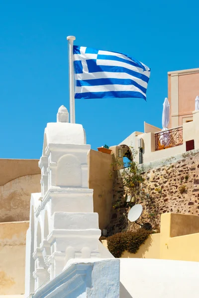 Greek flag in the wind — Stock Photo, Image