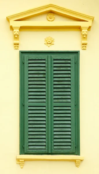Front view of neoclassical with Bahama shutters — Stock Photo, Image