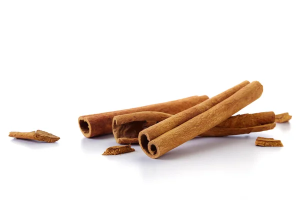 Heap Cinnamon Sticks White Background — Stock Photo, Image
