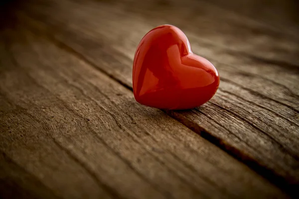 Fondo San Valentín Amor Corazón Rojo Mesa Madera Vintage Rústica Imagen De Stock