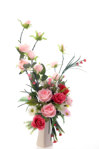 Beautiful Bouquet Flower Vase Isolated White Background — Stock Photo, Image