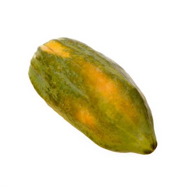 Olgun papaya meyvesi beyaz arkaplanda izole