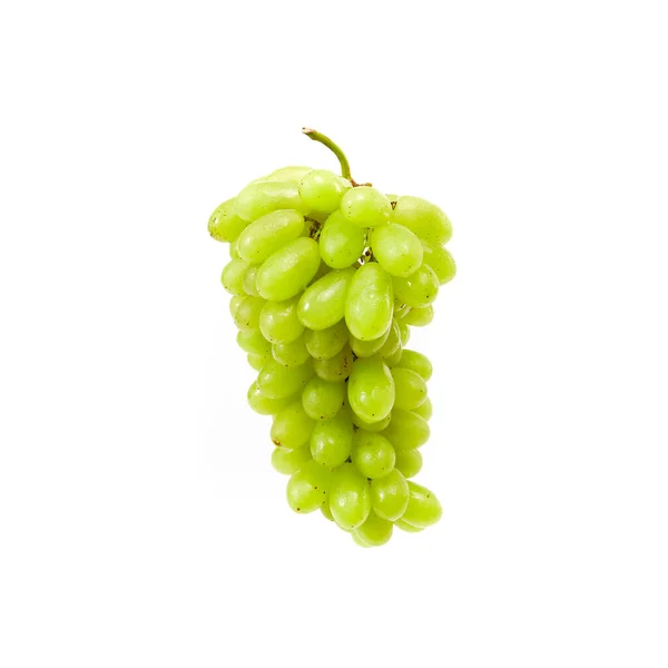 Вкусная Куча Свежего Белого Винограда Воздухе Белом Фоне — стоковое фото