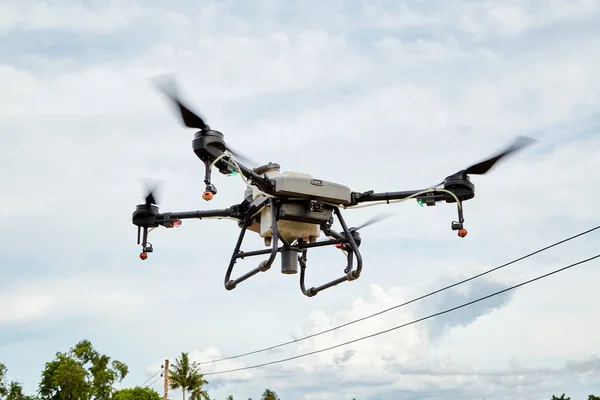 Agrar Drohne Fliegt Mit Künstlicher Intelligenz Maschinellem Lernen Digitalem Zwilling — Stockfoto