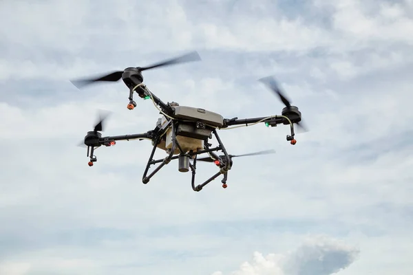 Agrar Drohne Fliegt Mit Künstlicher Intelligenz Maschinellem Lernen Digitalem Zwilling — Stockfoto
