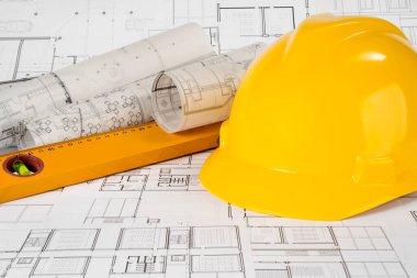 Sarı başlık, seviye ve proje çizimleri