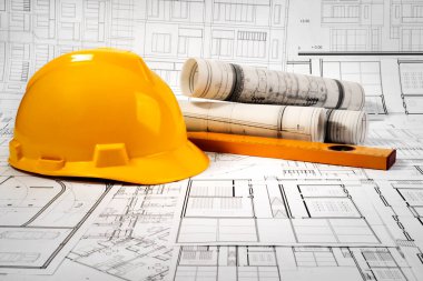 Sarı başlık, seviye ve proje çizimleri